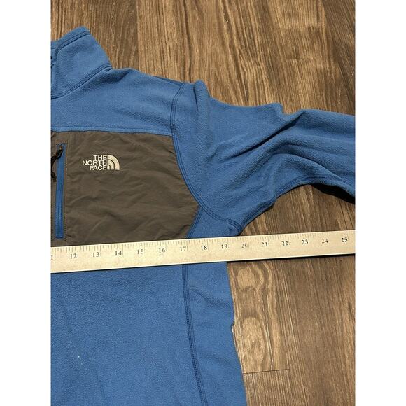 The North Face Fleece Pullover Quarter Zip Jacket Blue Outdoors Men's small - Picture 7 of 8